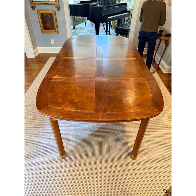 Chinoiserie Expandable Burl Walnut Dining Table For Sale - Image 3 of 11