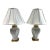 Vintage Fleur De Lis Porcelain Table Lamps Pair For Sale