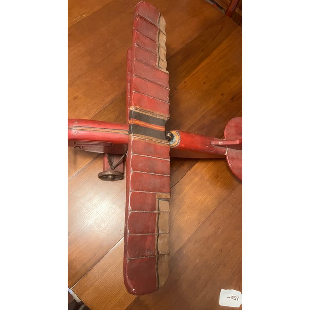 Early 1900‘s Wooden “Red Baron” Toy Bi-Plane Airplane, Collector’s Item. For Sale In Louisville - Image 6 of 7