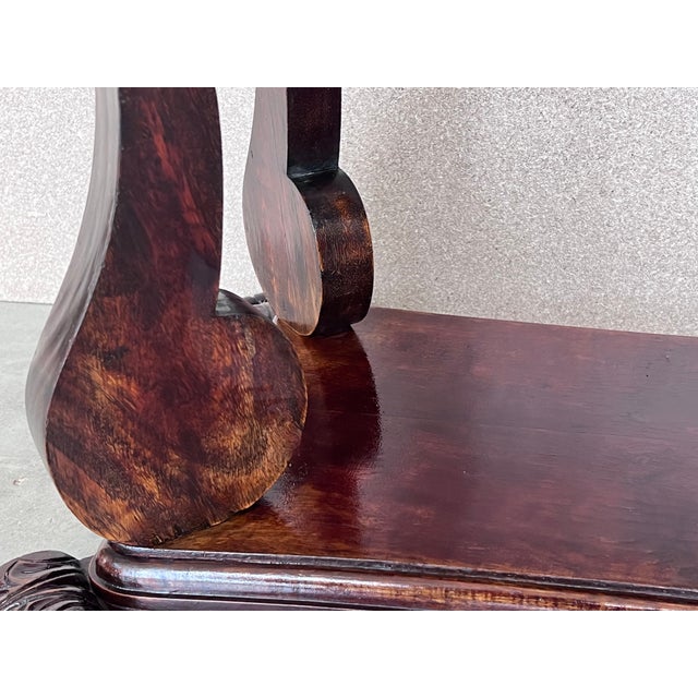 Early 20th Century Mahogany Rectangular Coffee Table With Low Shelve For Sale - Image 10 of 11