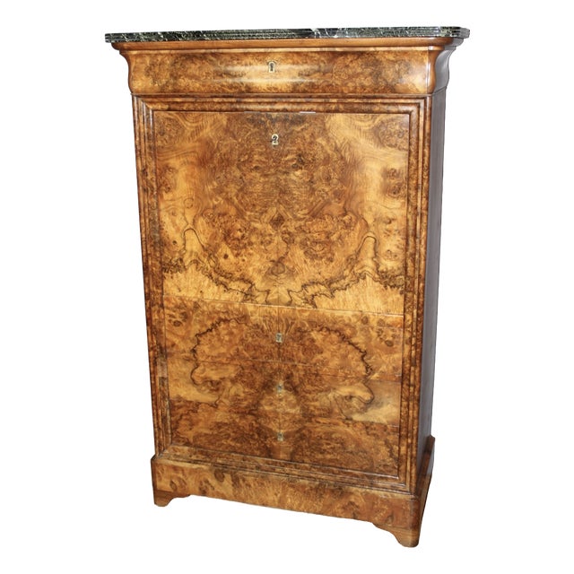 Louis Philippe Secretaire in Burr Walnut, 1800s For Sale