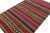 Traditional Vintage Turkish Kilim Rug in Brown, Pink and Blue Stripe Pattern For Sale - Image 3 of 6