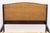 Contemporary Rattan and Ebonized Wood Queen Sleigh Bed Frame For Sale - Image 3 of 11