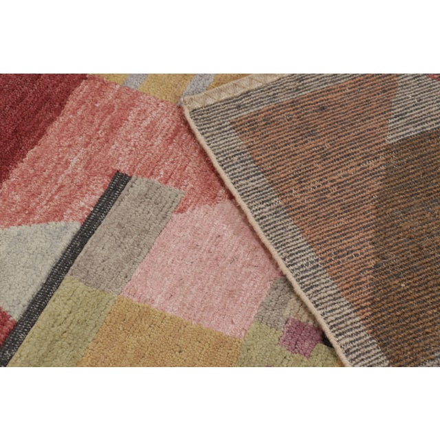 Burgundy Contemporary Scandinavian Style Geometric Wool Rug, by Rug & Kilim, India For Sale - Image 8 of 10
