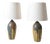 Ochre and Brown Glaze Drips Lamps, 1930s, Set of 2 For Sale