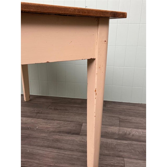 Wood Vintage Italian Enamelled Fir Dining Table, 1950s For Sale - Image 7 of 17