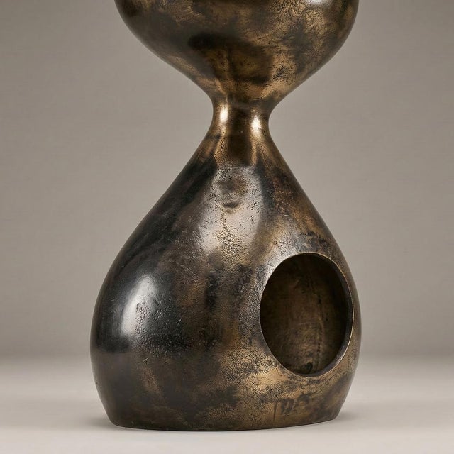 Parisian Bronze Sculpture Stand with Medal Patina, 1980s For Sale - Image 4 of 8