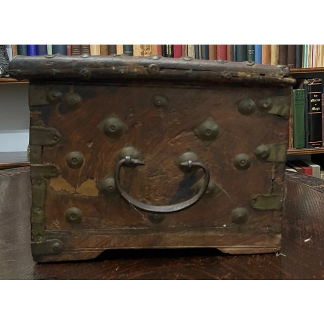 Islamic Antique Early 1900s Omani Teak Wood Traveling Chest For Sale - Image 3 of 10