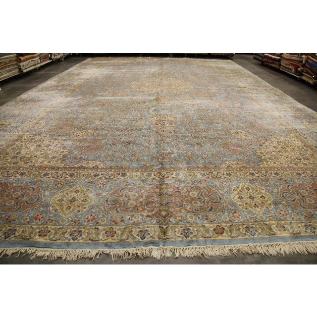 Mid 20th Century Vintage Persian Kerman Rug - 13'09 X 23'02 For Sale - Image 9 of 10