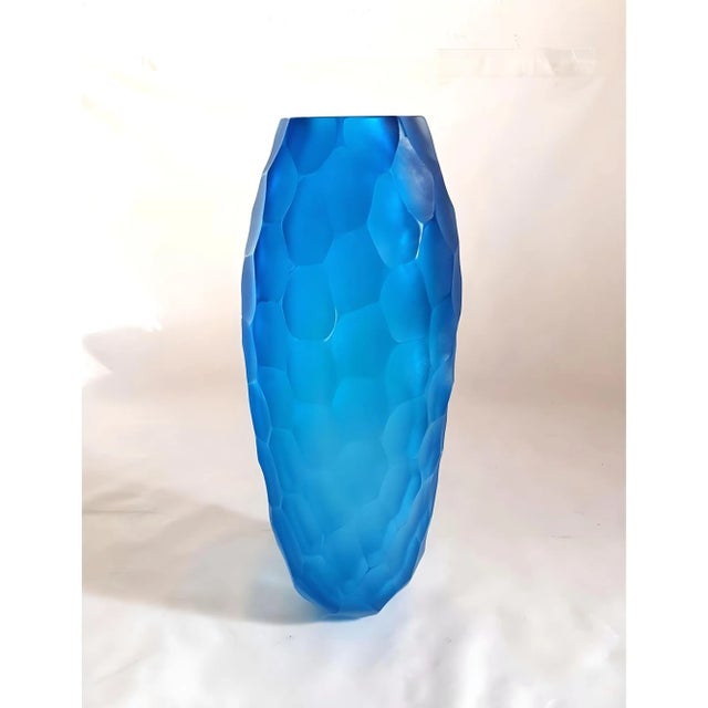 1980s Blue Murano Glass Vase, Italy 1980s For Sale - Image 5 of 9