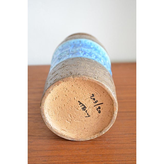 1960s Blue Rimini Ceramic Vase by Aldo Londi for Bitossi, 1960s For Sale - Image 5 of 7