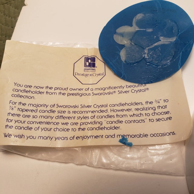 1970s Swarovski Vintage Silver Crystal Lotus Water Lily Flower Candle Holder For Sale - Image 9 of 12