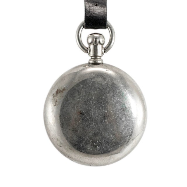 Metal Late 20th Century Vintage j.d. Burritt Brooksville Fla. 59mm Silver Manual Winding Pocket Watch For Sale - Image 7 of 8