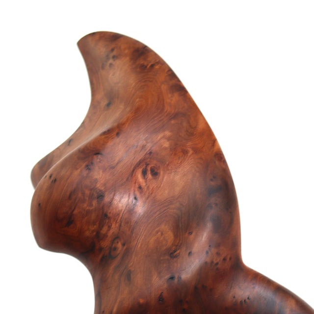 Joe Garnero’s medium of choice for his winding abstract wood sculptures is reclaimed Redwood roots, which he finds along...