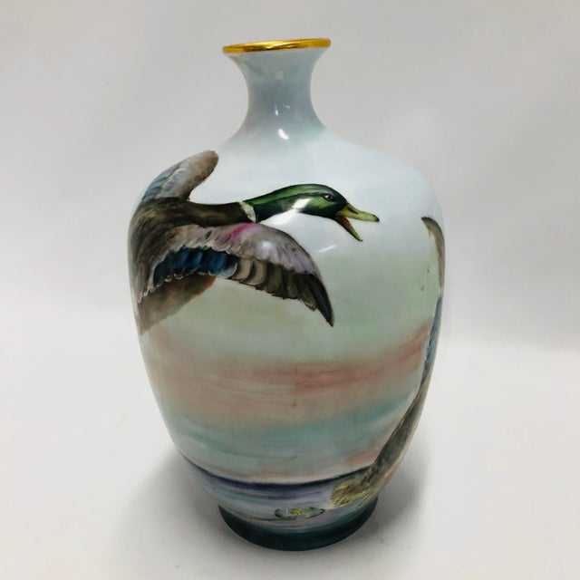 Ceramic Antique Large Artist Signed Limoges Porcelain Vase For Sale - Image 7 of 7