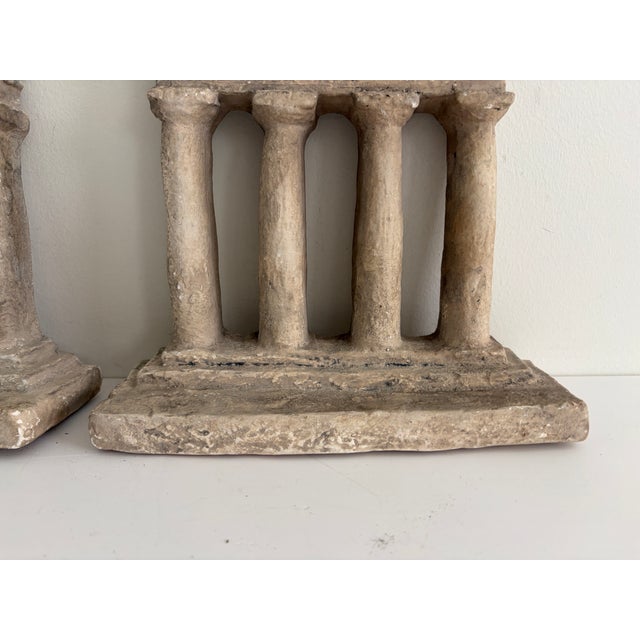 Pair of Vintage Neoclassical Temple Form Plaster Architectural Models For Sale - Image 4 of 11