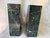 Handsome vintage set of 2, heavy Italian green marble Caduceus, medical emblem bookends. Gently curved outer edge. Each...