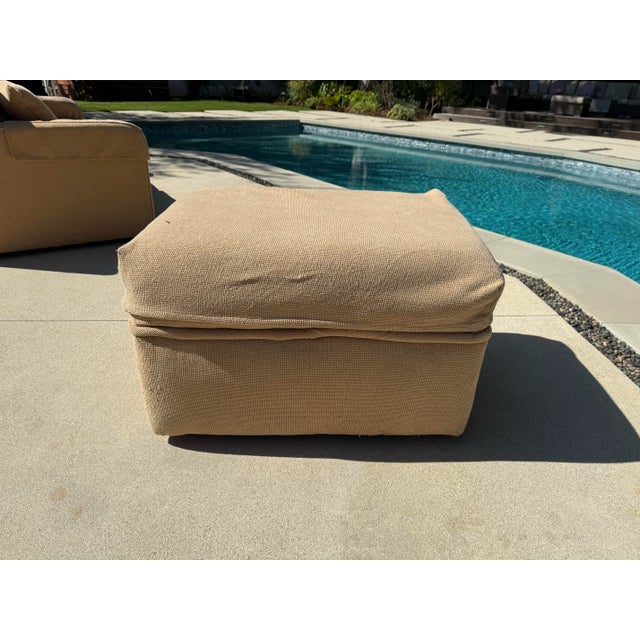 Beige Ethan Allen Bennett Track-Arm Three-Seat Sofa and Ottoman For Sale - Image 8 of 11