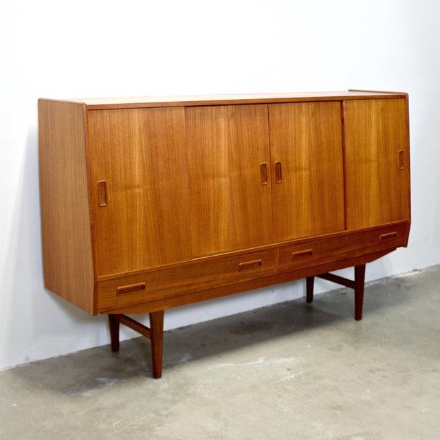 Westergaards Møbelfabrik Teak Model #29 Tall Sideboard / Highboard Attributed to Børge Dam For Sale - Image 12 of 17