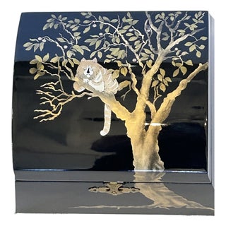 One of a Kind Hand Painted Decorative Box For Sale