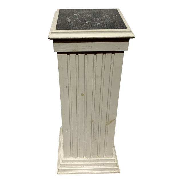 20th Century Square Display Column in Patinated Beechwood For Sale