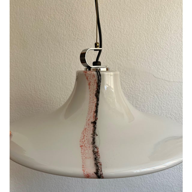 Mid-Century Modern Mid-Century German Cirrus Opaline Glass Pendant Light from Peill & Putzler, 1970s For Sale - Image 3 of 6