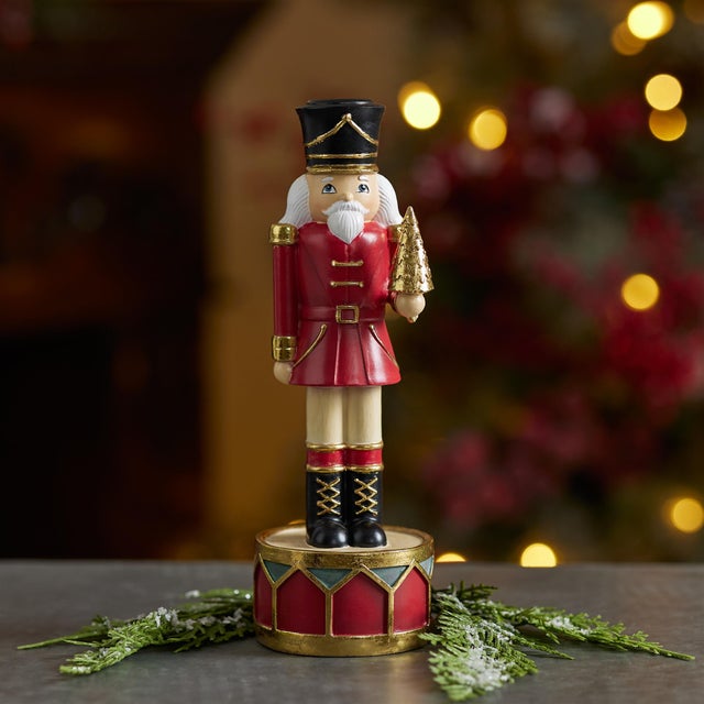 Contemporary Nutcracker Soldier Candle Holder (Set of 2) For Sale - Image 3 of 4