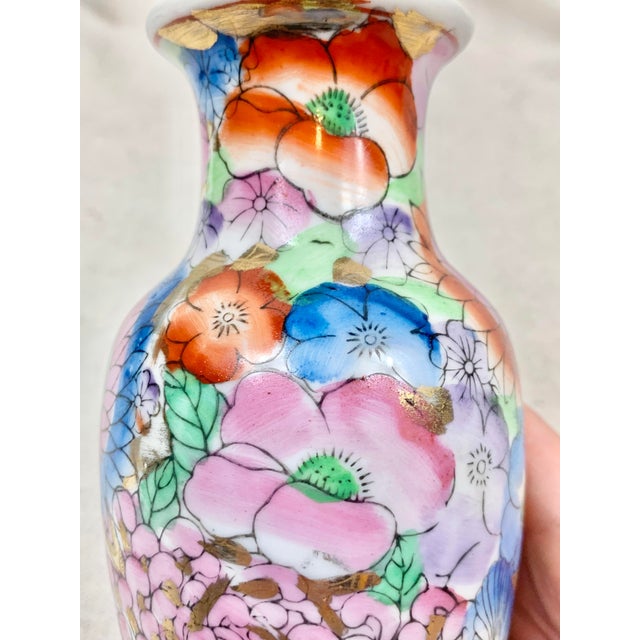 Vintage Chinoiserie Floral Vase For Sale In New Orleans - Image 6 of 11