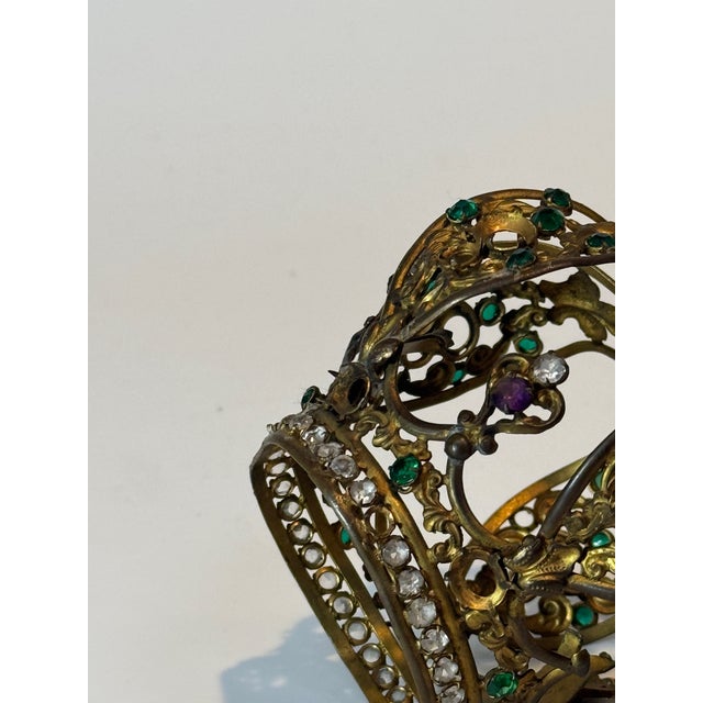 Antique French Brass Religious Crown – Late 19th Century For Sale In Los Angeles - Image 6 of 9