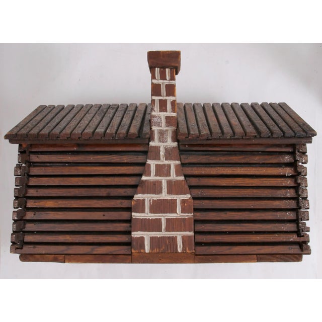 1940s Vintage Handmade Log Cabin Model For Sale - Image 5 of 6