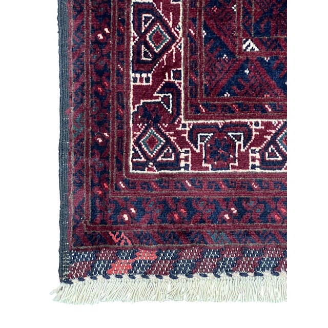 1980s Afghan Turkmen Waziri Wool Rug 6’8” X 9’9” For Sale - Image 5 of 6