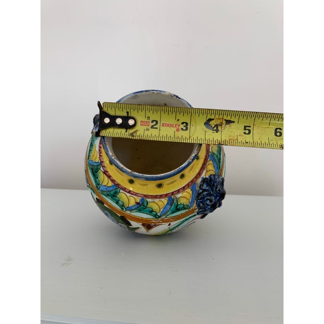 Italian Terra Cotta Majolica Vase For Sale - Image 10 of 12