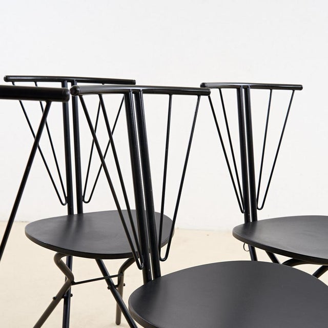 Chairs in Metal and Wood, 1970s, Set of 6 For Sale - Image 3 of 9