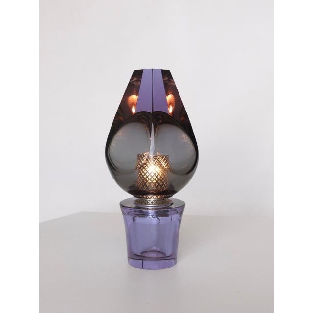 Italian Glass Table Lamp attributed to Flavio Poli for Seguso Vetri Darte, 1970s For Sale - Image 6 of 9