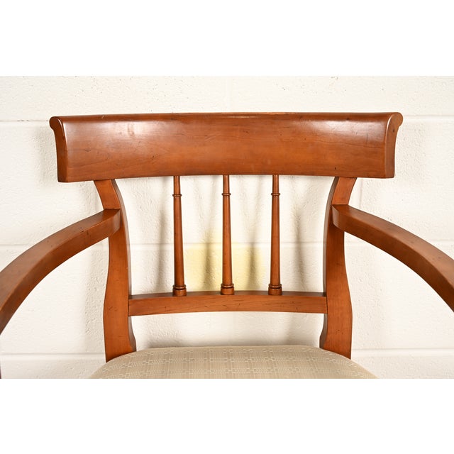 Wood Kindel Furniture Regency Solid Cherry Wood Klismos Dining Chairs, Set of Five For Sale - Image 7 of 15