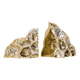 Lotus Brass Bookstands by Maeve, Set of 2 For Sale