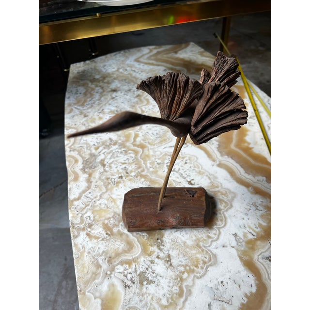 1970s Beautiful Hand Made Driftwood Bird Sculpture For Sale - Image 10 of 12