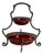 Silver and Garnet Red Glass Stand For Sale