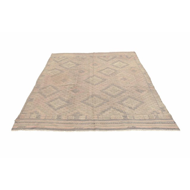 Embroidered vintage handwoven kilim rug from Denizli region of Turkey. Approximatelly 50-60 years old. In very good...