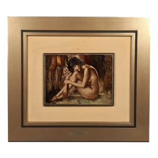 Meditation Silkscreen on 800 Silver by Romano Stefanelli, 1977 For Sale