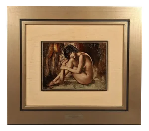 Meditation Silkscreen on 800 Silver by Romano Stefanelli, 1977