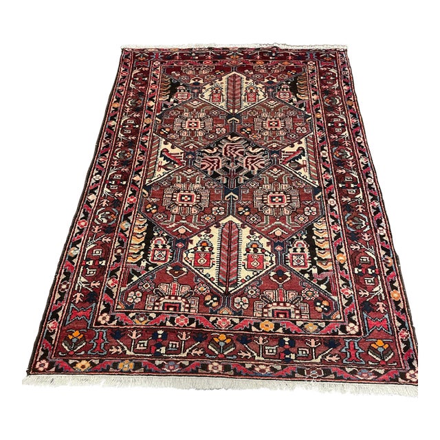 1990s Old Persian Bakhtiari Rug 4'9" X 7'0" For Sale
