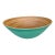 1990s Large Handmade 13” Teal Bamboo Bowl For Sale