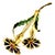 Vintage Italian 18k Gold Ruby & Enamel Floral Brooch – Retro Unisex Lapel Pin For Sale - Image 9 of 12