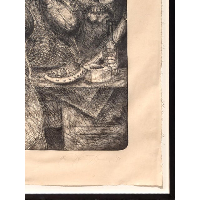 Printmaking Materials Luis Jiménez "Abuela" Modern Black and White Figurative Nude Lithograph Ed 5/100, 1997 For Sale - Image 7 of 11