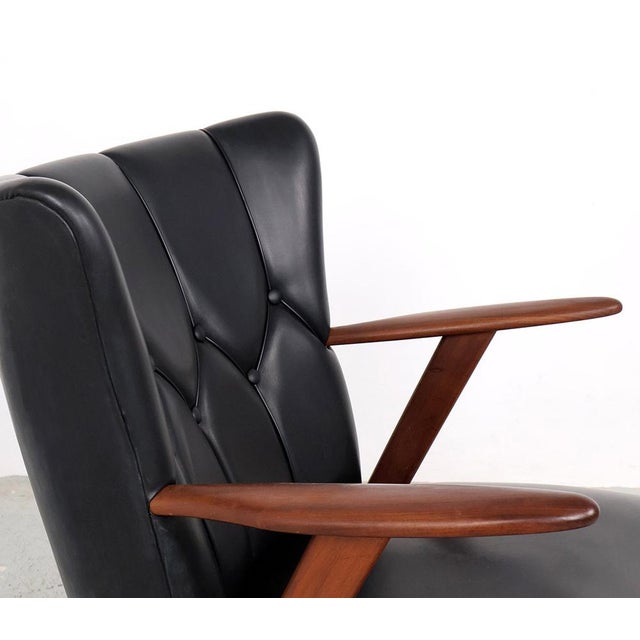Danish Chairs in Teak and Faux Leather from Erhardsen & Andersen, 1960s, Set of 2 For Sale - Image 9 of 17