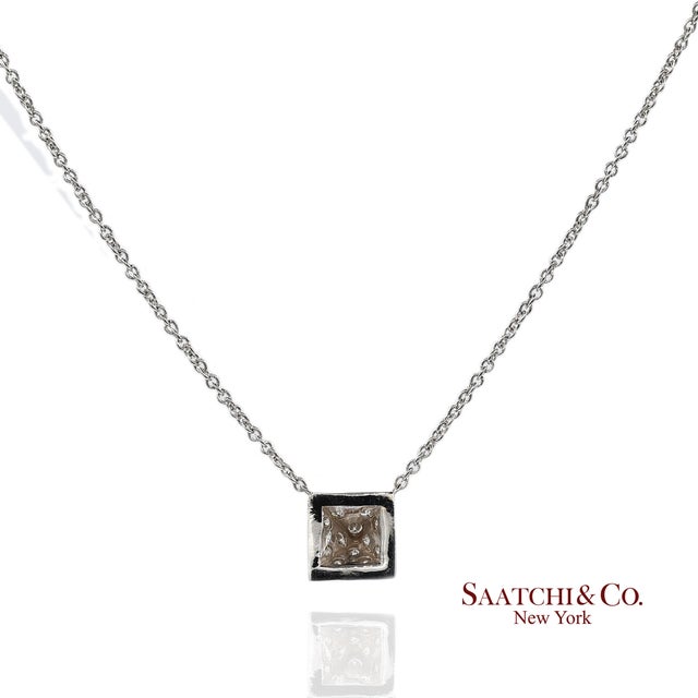 18K Natural Diamond Pendant Necklace Metal Type: 18k White Gold Total Item Weight: 2.1 Grams Total Necklace Length: 16...