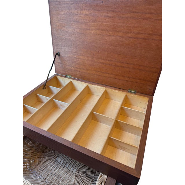 Mid-Century Modern Danish Modern Teak Sewing Table by Ejvind A. Johansson for Vitré, Denmark, 1960s For Sale - Image 3 of 11