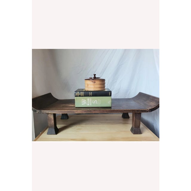 Chinese Antique Chinese Kang Table | Late Qing Elm Wood Low Tea Table For Sale - Image 3 of 6