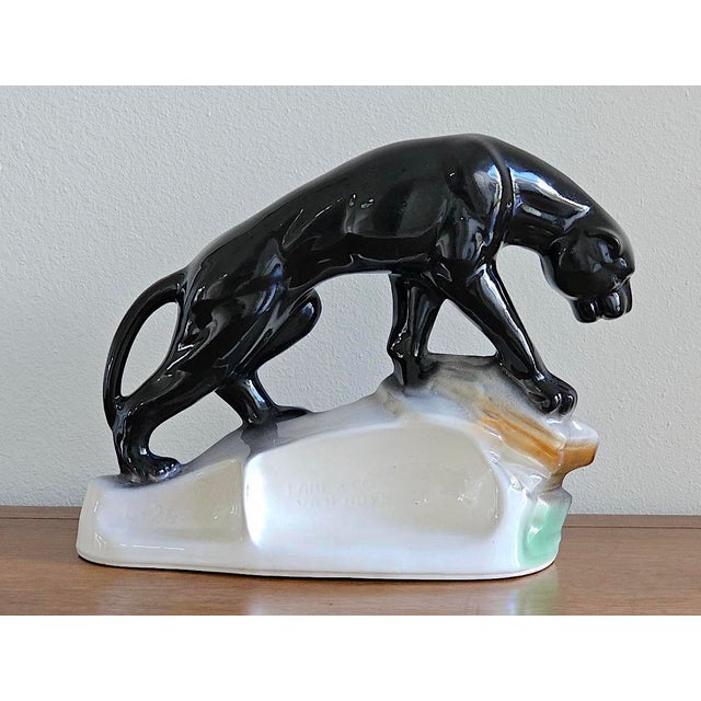 Vintage 1959 Lane & Co. Black Panther Tv Lamp Sculpture – Mid Century Modern Art Deco Safari Decor For Sale In Naples, FL - Image 6 of 12
